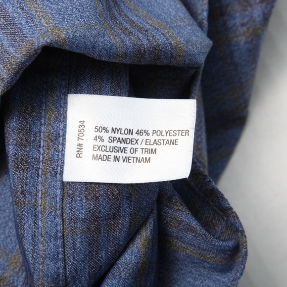 Orvis Shirt Mens Large Blue Plaid Active Fit Long Sleeve Button Front Outdoor - Picture 5 of 10